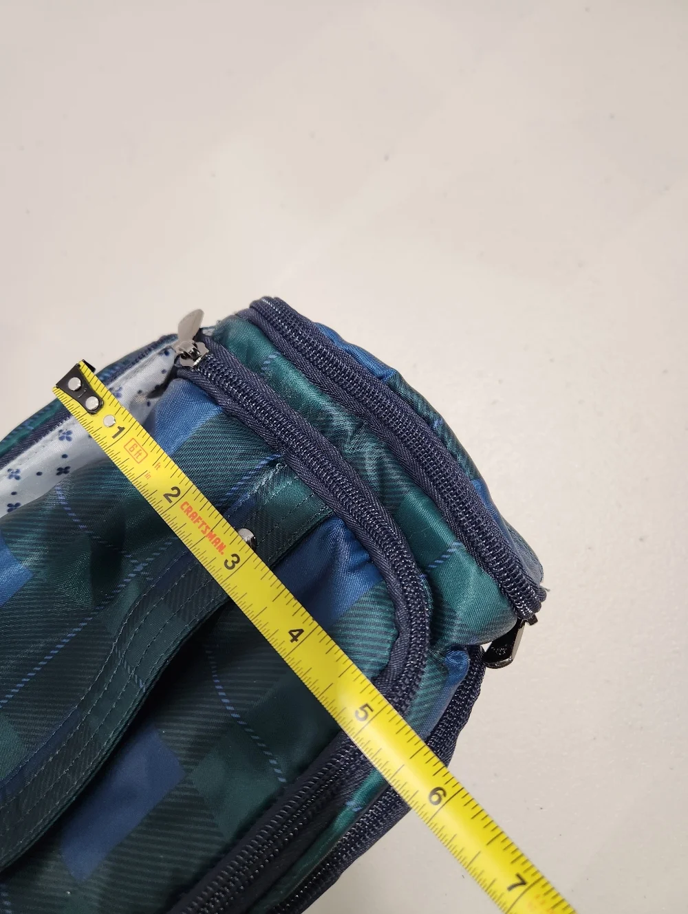 Lug XL Trolley Bag Cosmetic Toiletry Bag Green Navy Plaid